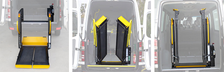 BBW Range - The BB W style unit is not only easy to use, but its Vertical folding design takes up minimal space, improves visibility and easy access into the vehicle making it a great option . Works well in side access vans too .